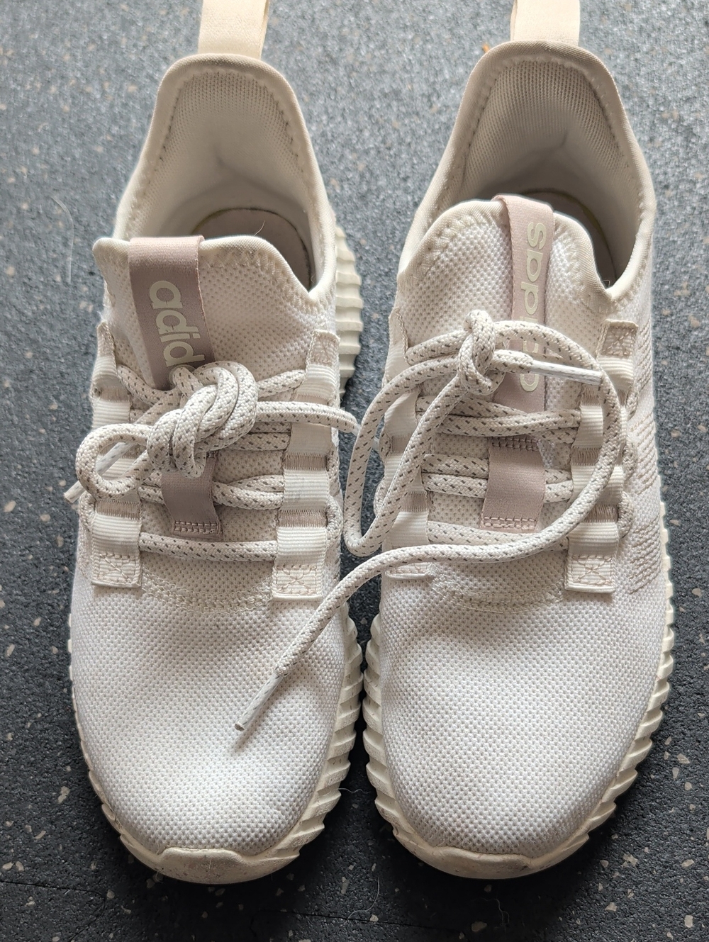 adidas Women’s Off-White Knit Lace-Up Sneakers